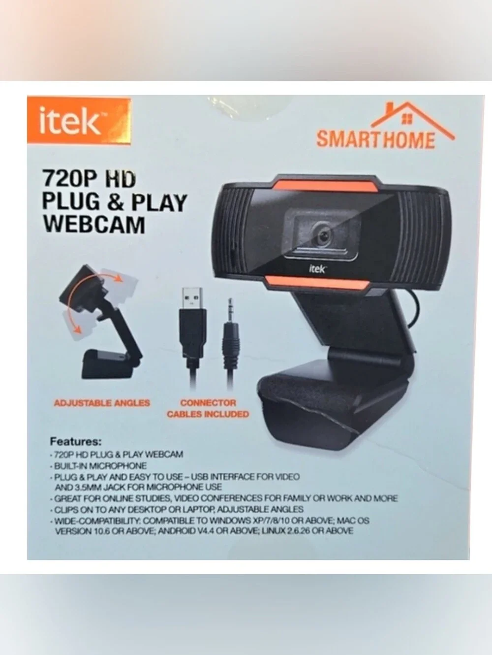 iTek Smart Home HD 720P Plug-and-Play Webcam